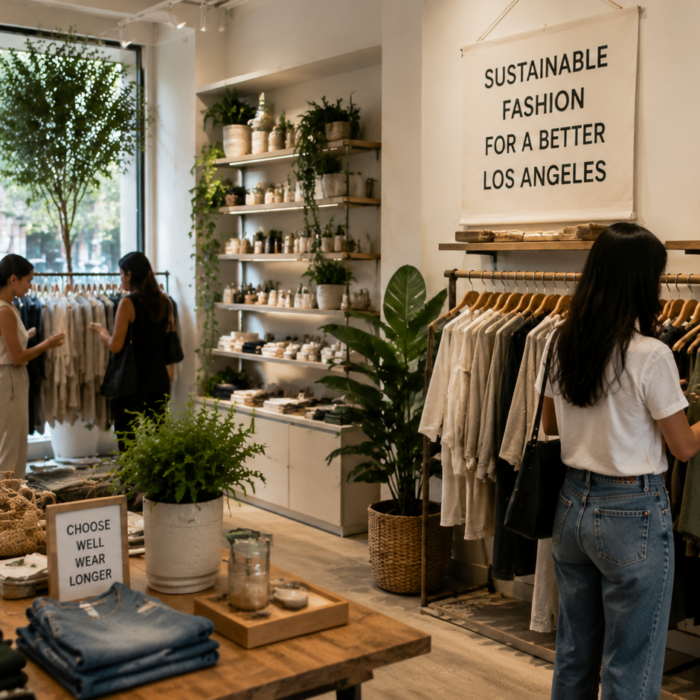 Sustainable fashion boutique in Los Angeles with eco-friendly clothing