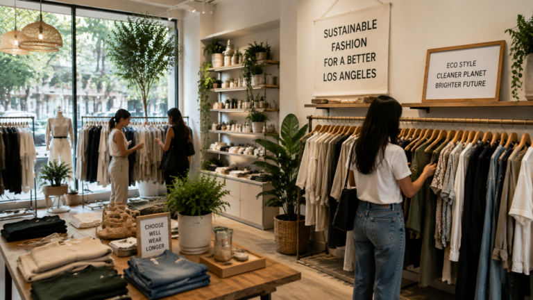 Sustainable fashion boutique in Los Angeles with eco-friendly clothing