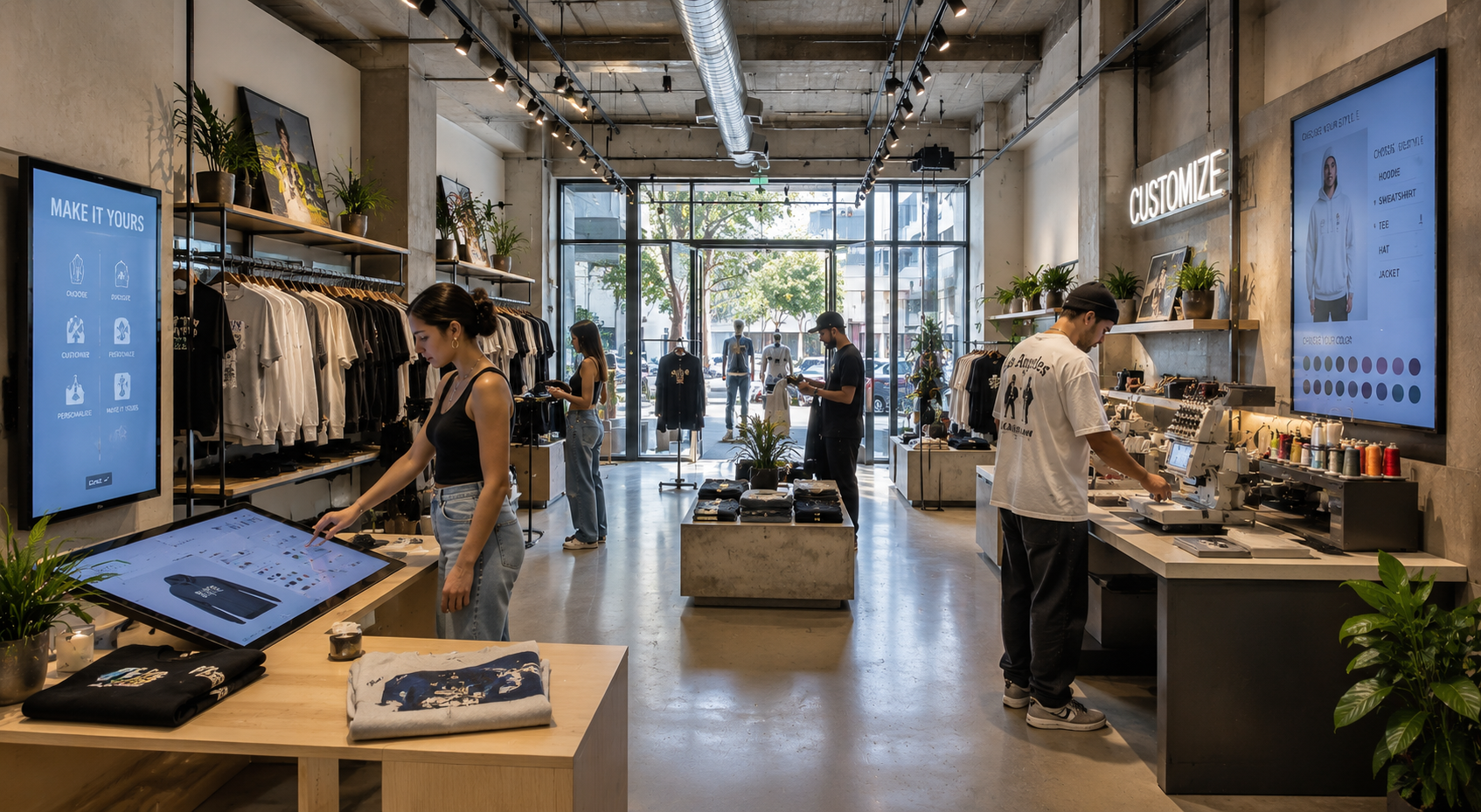 Los Angeles fashion boutique with interactive shopping experience
