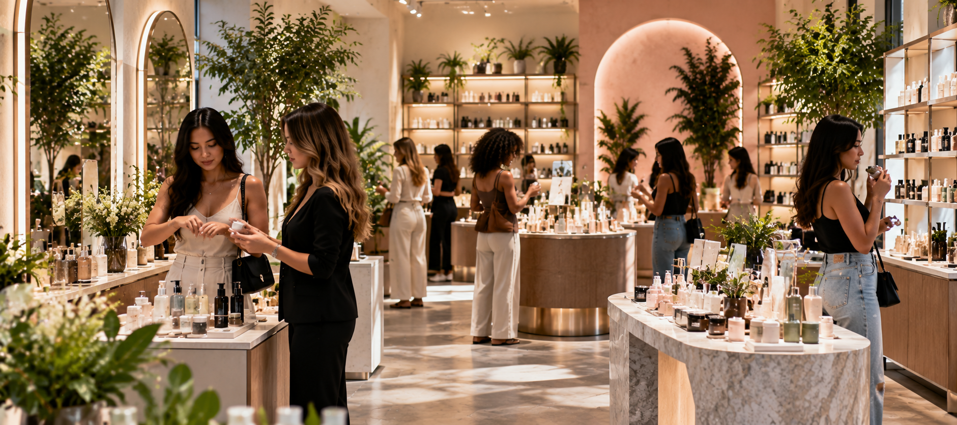 Los Angeles beauty retail store with interactive shopping experience